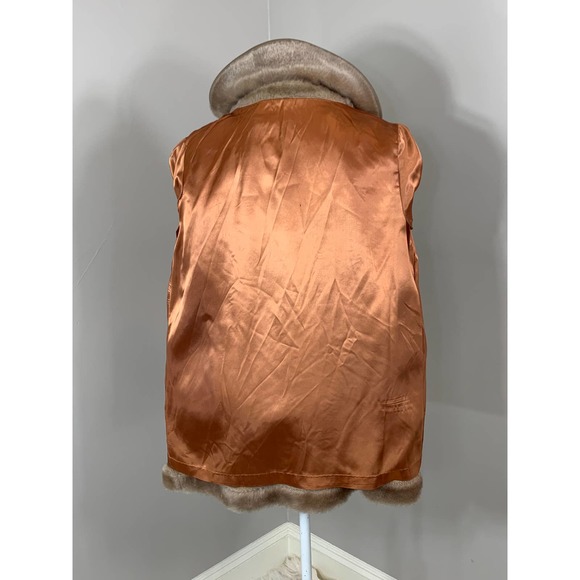 Vintage 60s Plush Faux Fur Taupe PeaCoat Groovy Mod Bohemian Punk Fall Winter - Picture 8 of 10